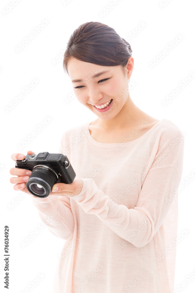 young asian woman taking photo young asian woman taking photo