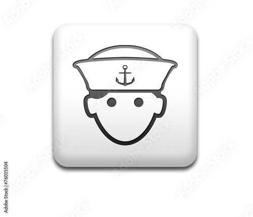 Boton cuadrado blanco marinero 3D photo