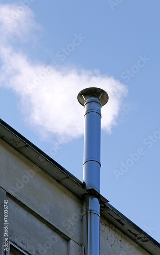 steel chimney smoke of the heating system