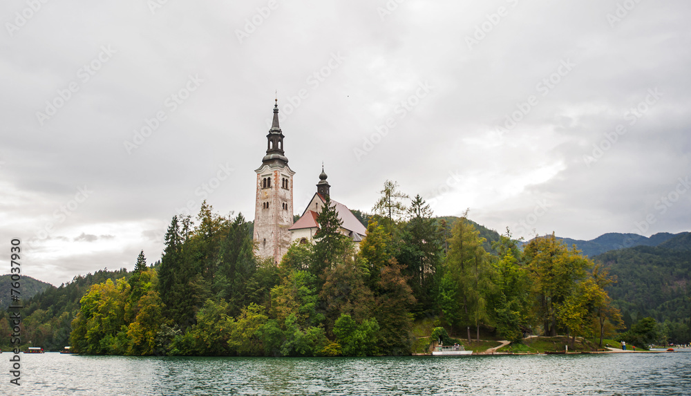 Bled church on island, Slovenia