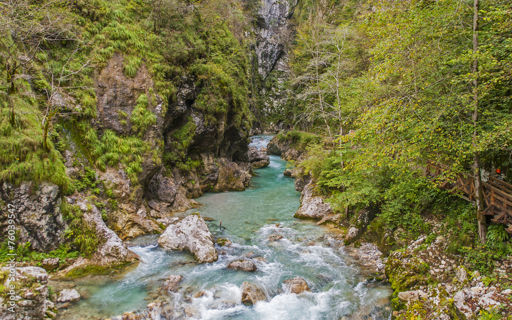 Fototapeta premium Tolmin gorge, nature, Slovenia