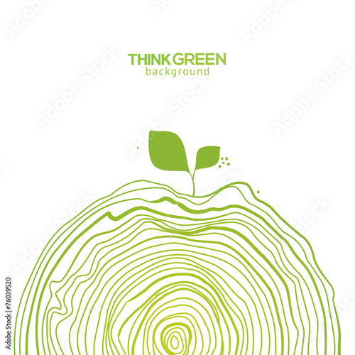 Green eco friendly hand drawing bottom decor