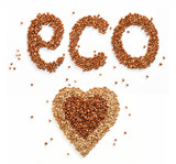 Word eco and Heart symbol