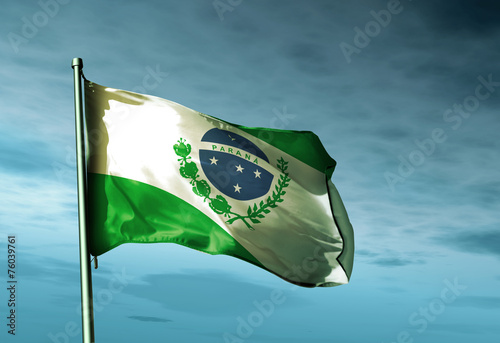 Parana (Brazil) flag waving on the wind