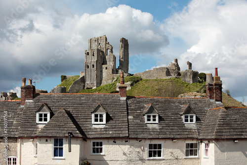 The ruins of Corfe Castle in Dorset