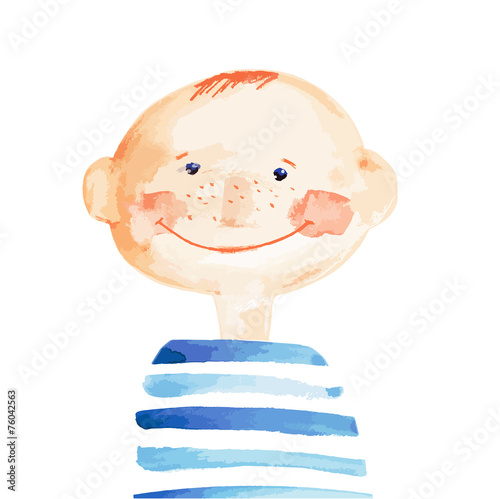 boy in the striped t-shirt. vector.