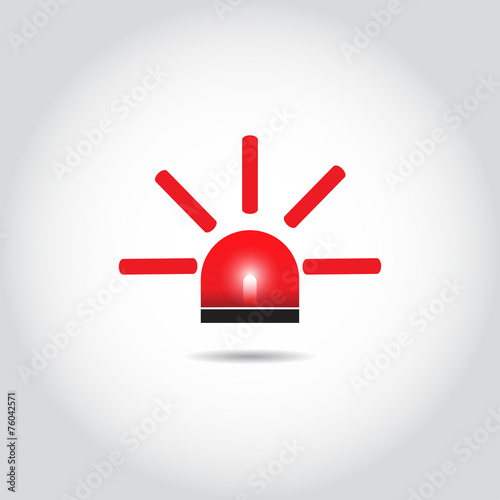 Icon siren on a gray background with shadow