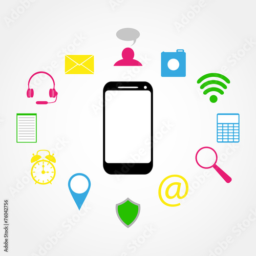 mobile phone and Icons