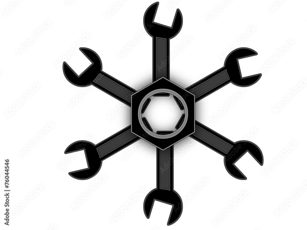 Fototapeta premium the logo of the bolts and wrenches.