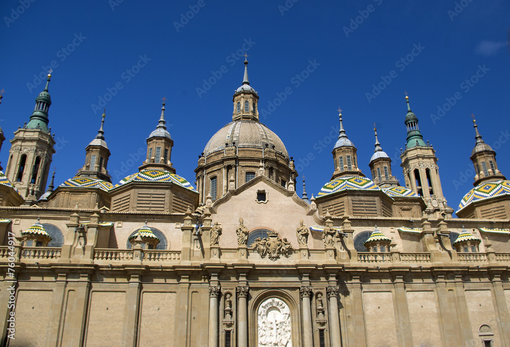 View of the towers of basilica of the Virgen del Pilar, Zaragoza