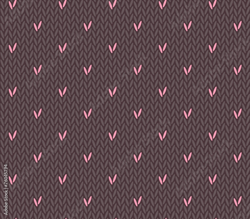 Seamless knitting pattern with hearts