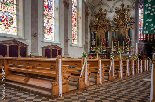 Interior of Roman Catholic parish St. Maurice church in Appenzel photo