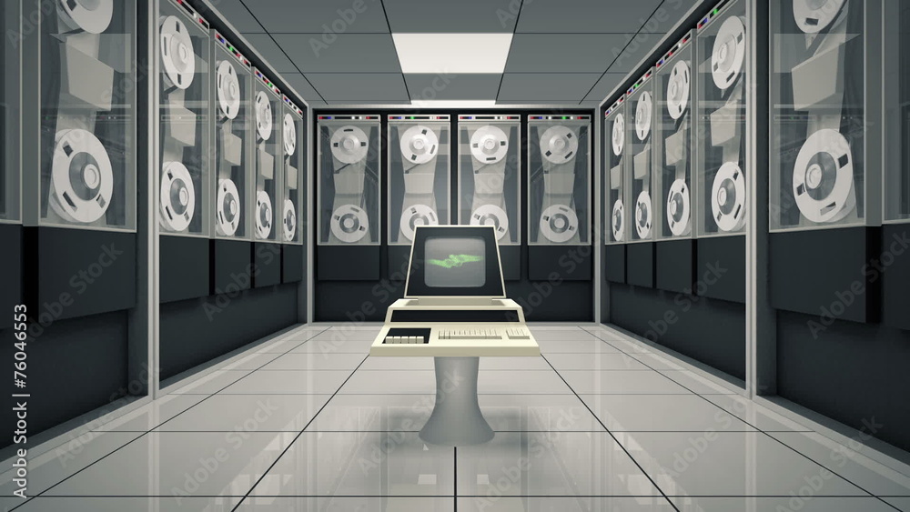 Old computer in an animated room