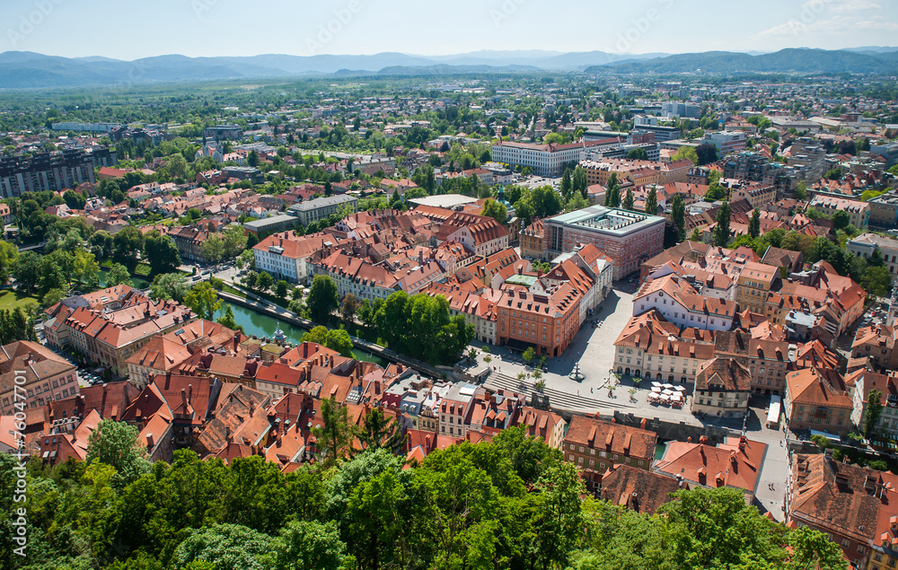 Fototapeta premium Panorama of Ljubljana, Slovenia