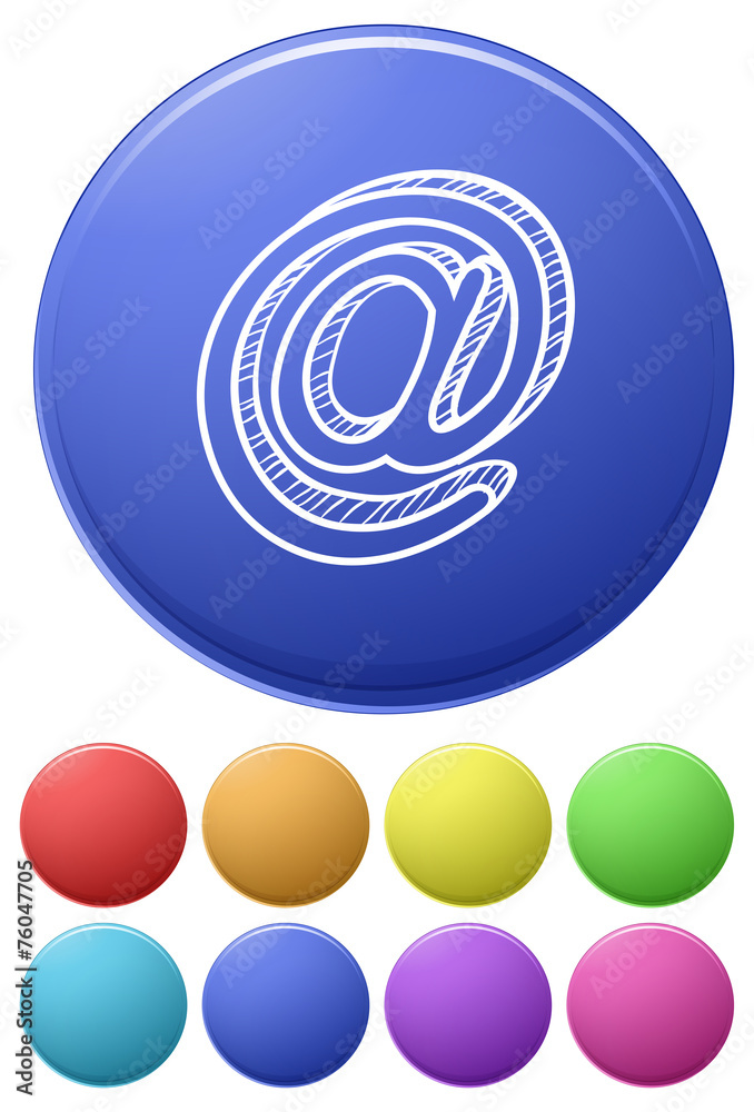 Small buttons and a big button with the at sign Small buttons and a big button with the at sign