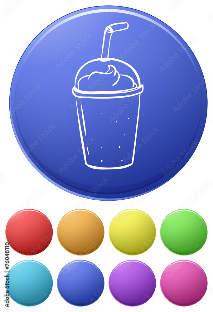 Small buttons and a big button with a glass Small buttons and a big button with a glass