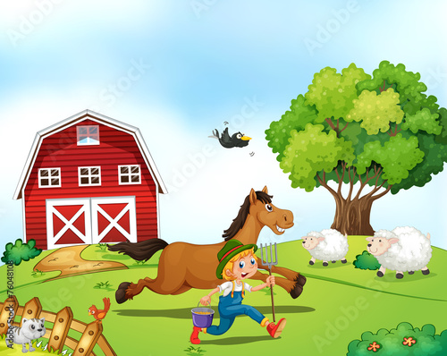 Farmer and horse