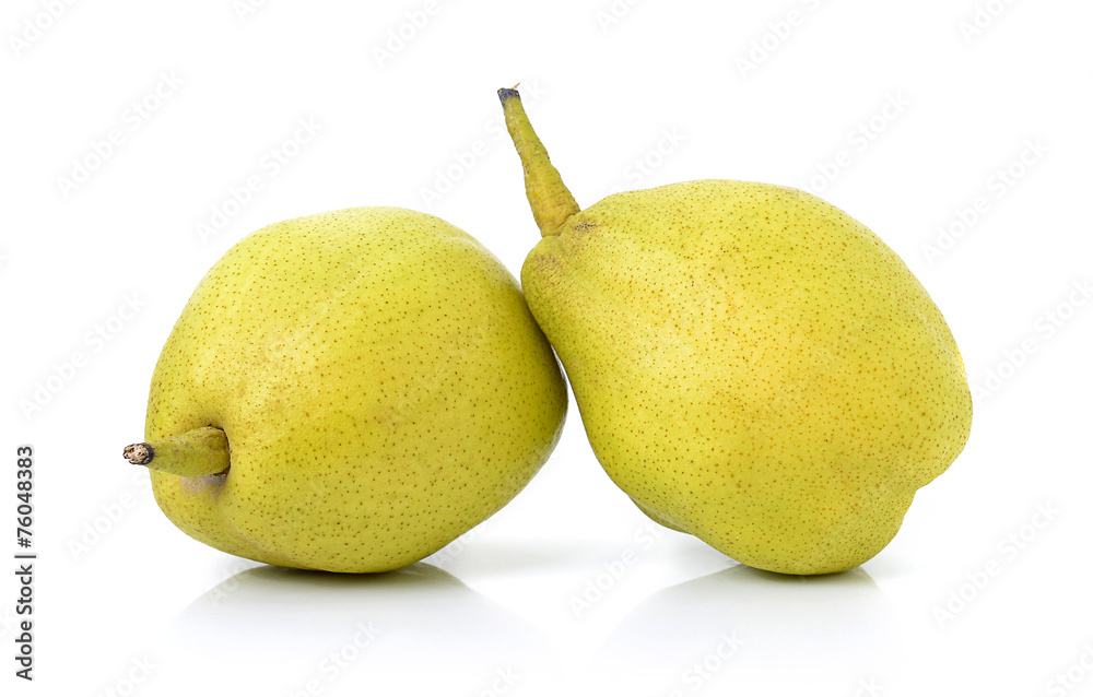 Chinese fragrant pear on white background Chinese fragrant pear on white background