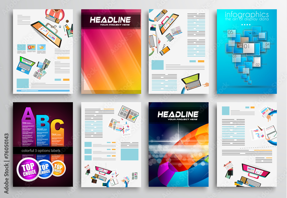 Set of Flyer Design, Infographic Templates. Brochure Designs