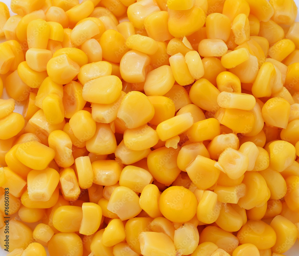 Closeup of tinned whole kernel corn, it could be used as backgro Closeup of tinned whole kernel corn, it could be used as backgro