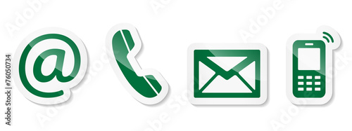 Contact Us – Green sticker icons