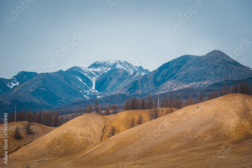 Beautiful spring landscape of the Western Sayan mountains