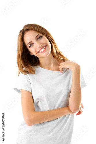 Beautiful young girl in paj...