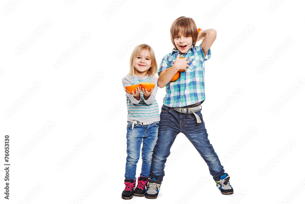 Children with oranges Children with oranges