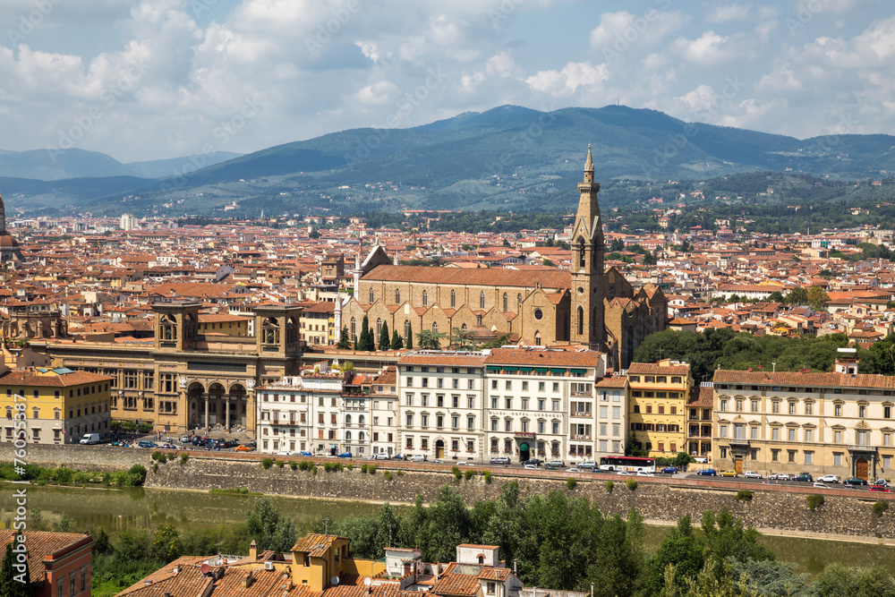 View of Santa Croce Basilica in Florence