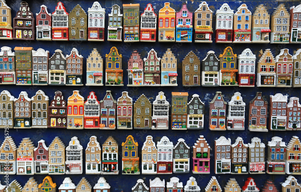 Obraz premium Holland Souvenirs, a bunch of colored Dutch houses