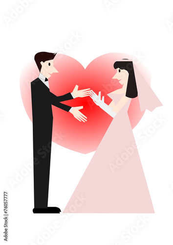 Wedding love, Vector cartoon concept
