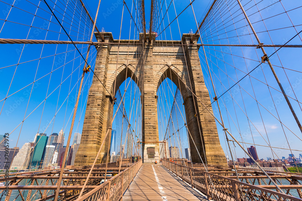 Fototapeta premium Most Brookliński i Manhattan Nowy Jork USA