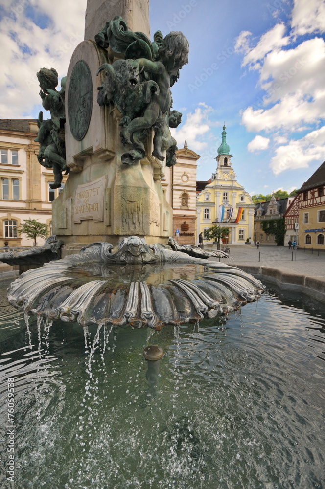 Luitpoldbrunnen, Rathaus, Kulmbach, #8376