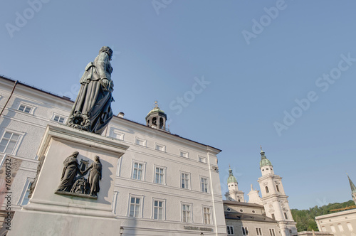 Mozart statue on Mozart Square (Mozartplatz) at Salzburg, Austri