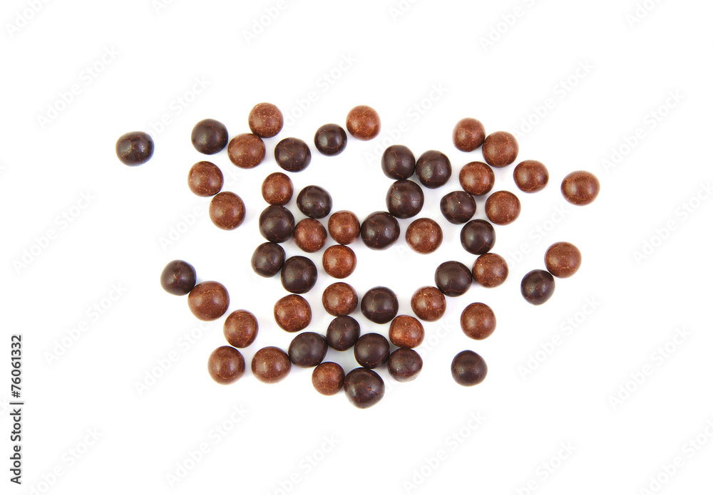 Chocolate balls on a white background. Chocolate balls on a white background.