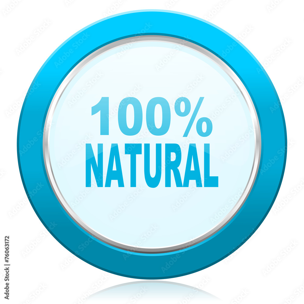 natural icon 100 percent natural sign