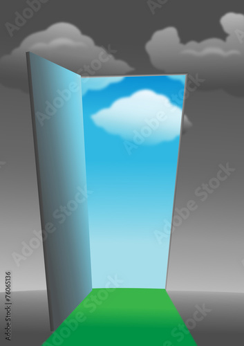 Open door that represents the transition to a positive mood
