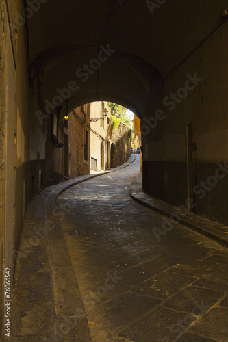 Narrow street in an old town from Tuscany