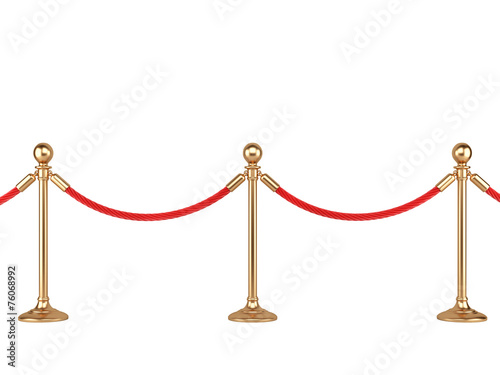 gold stanchions with rope