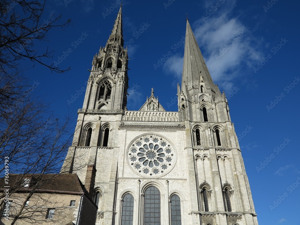 medieval gothic Cathedral of Chartres, France