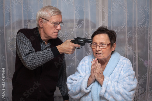 Mad senior with a gun