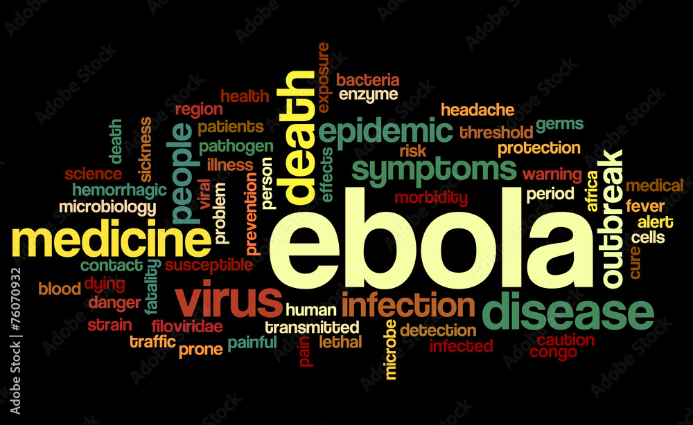 Conceptual tag cloud containing words related to ebola virus