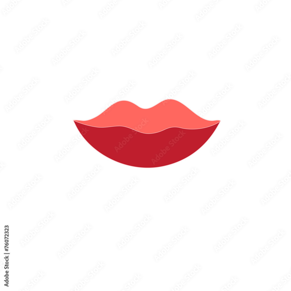lips on a white background