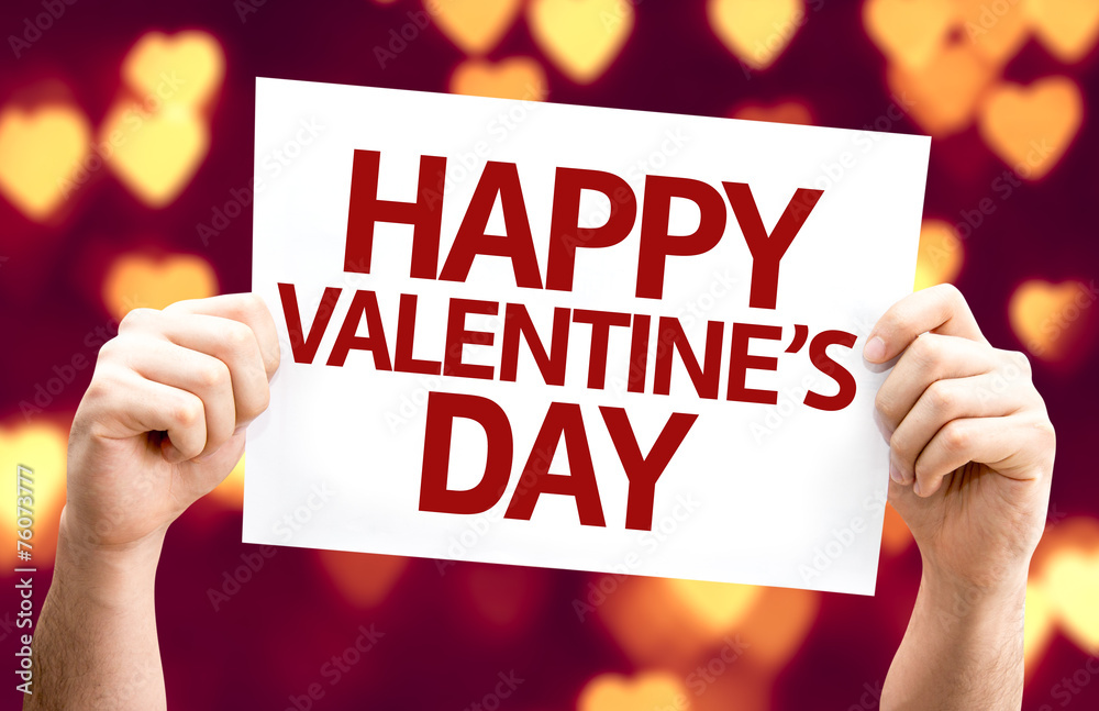 Happy Valentine's Day card with heart bokeh background Happy Valentine's Day card with heart bokeh background