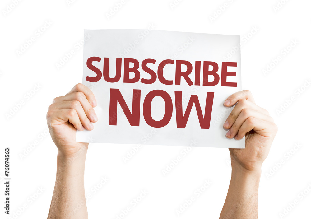 Subscribe Now card isolated on white background Subscribe Now card isolated on white background