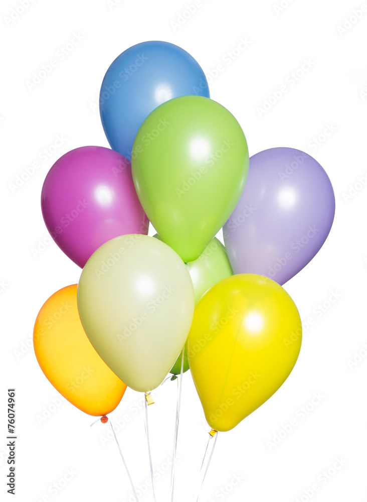 Colorful Balloons on White Background