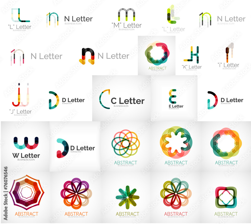 Set of various universal company logos Set of various universal company logos