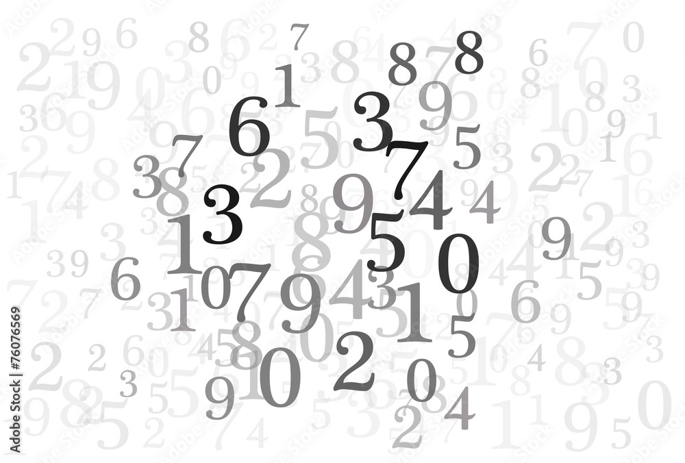 An abstract background with random numbers in gray scale