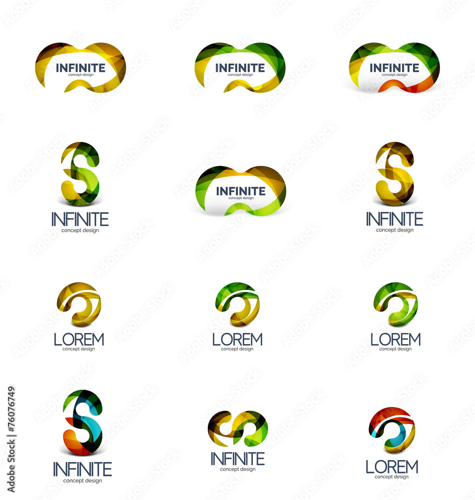 Set of infinity and loop company logos