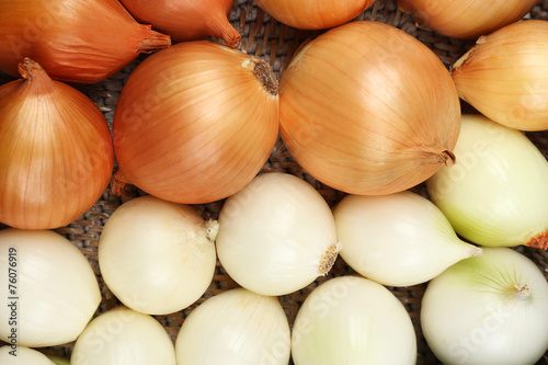 Different raw onion  close up